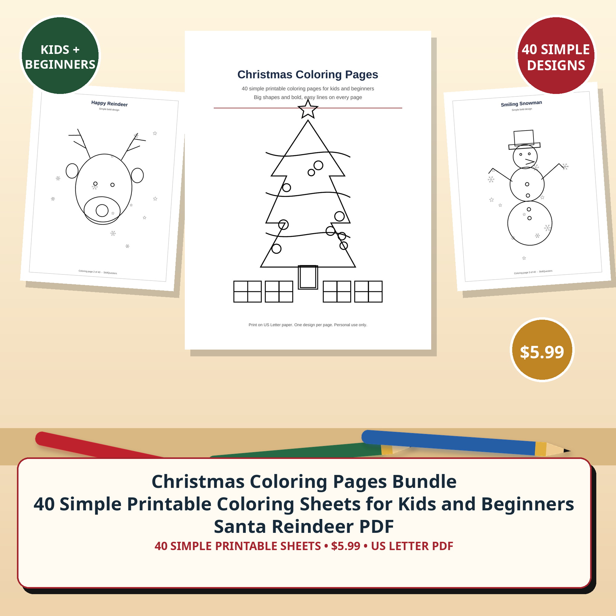 Christmas Coloring Pages Bundle cover