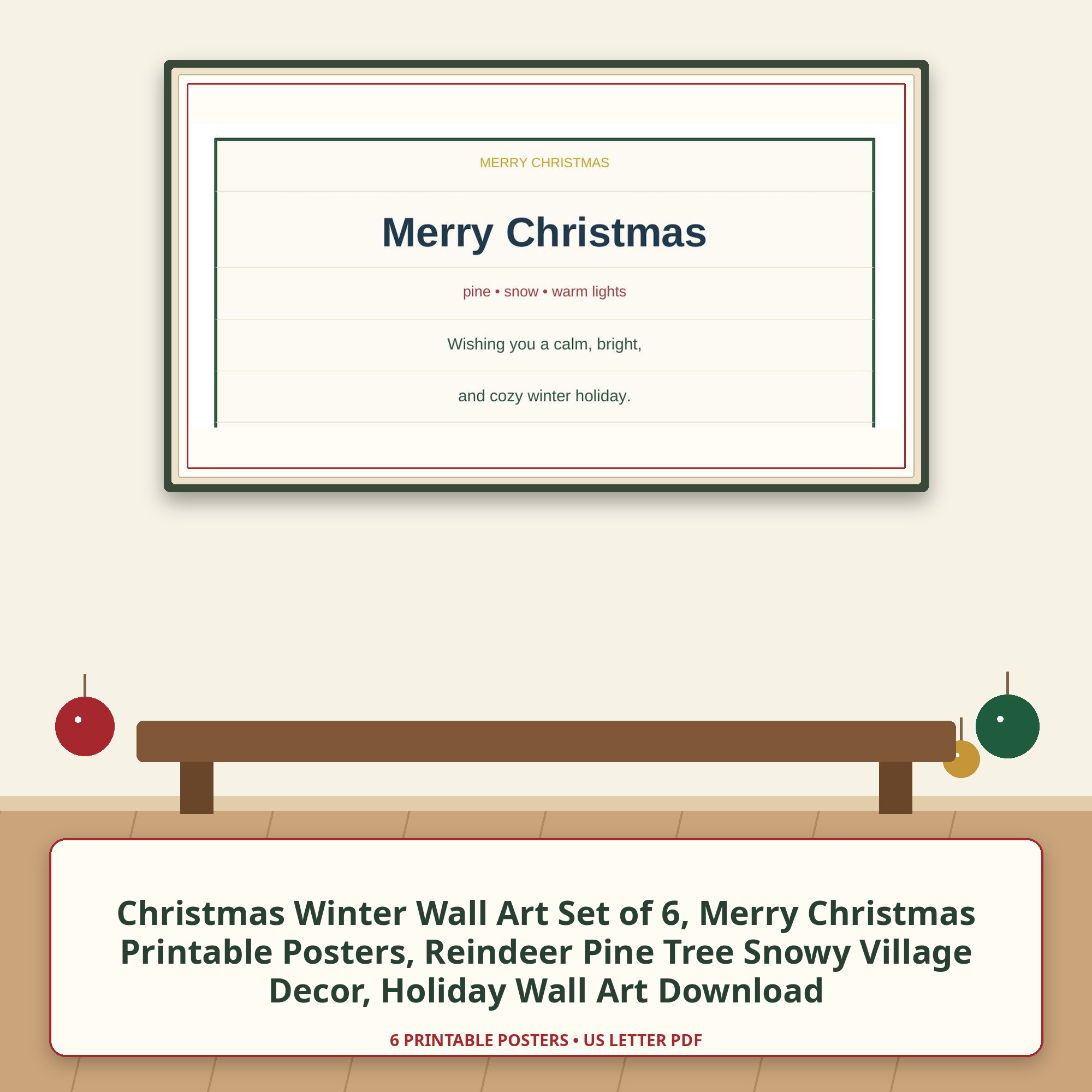 Christmas Winter Wall Art Set of 6 cover