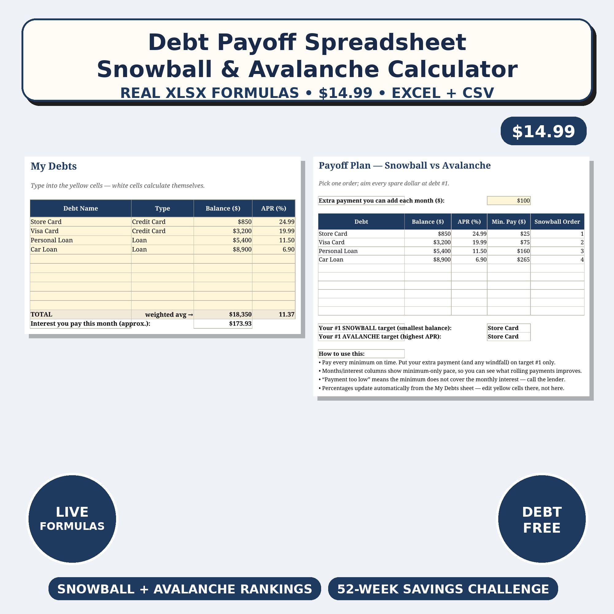 Debt Payoff Spreadsheet Excel cover