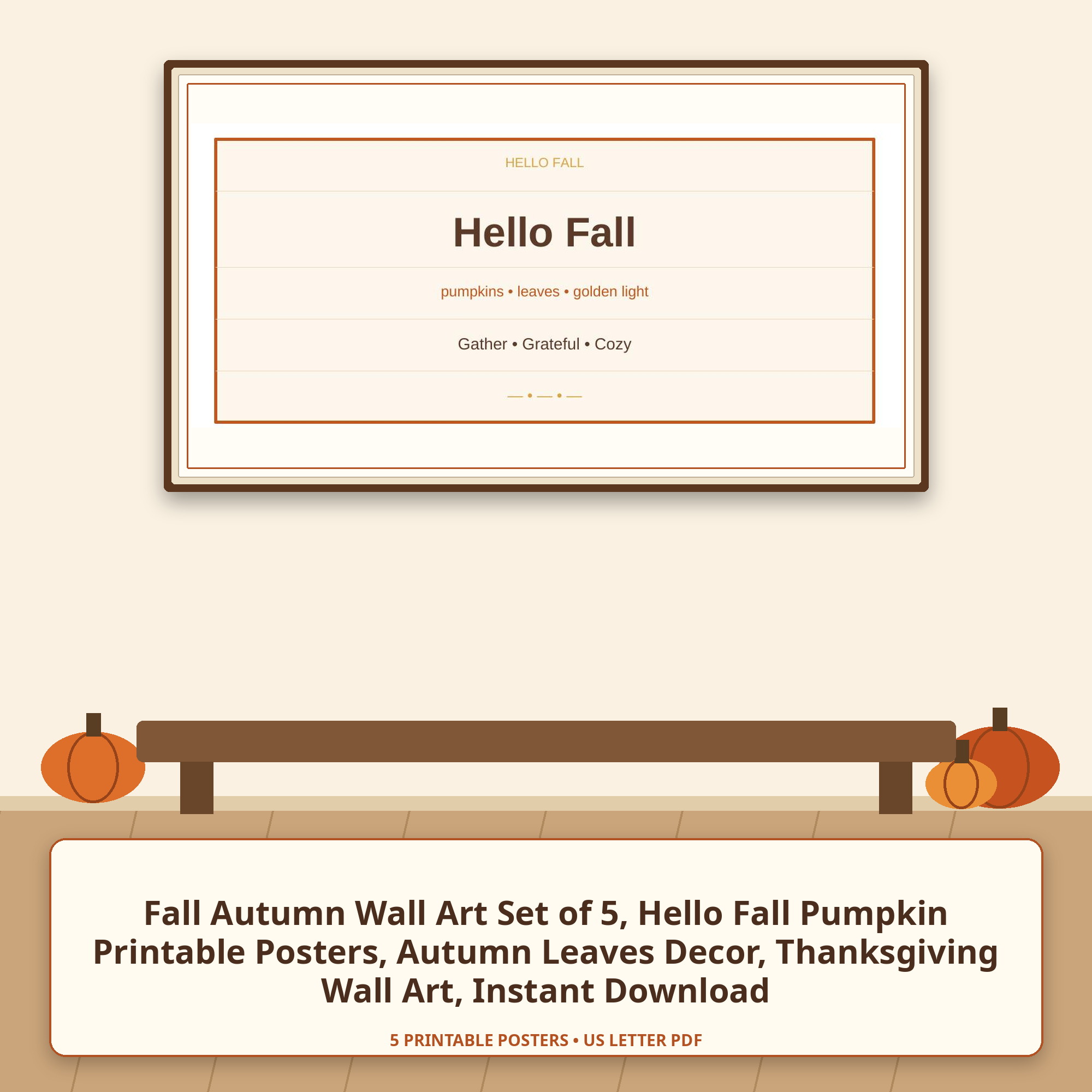Fall Autumn Wall Art Set of 5 cover