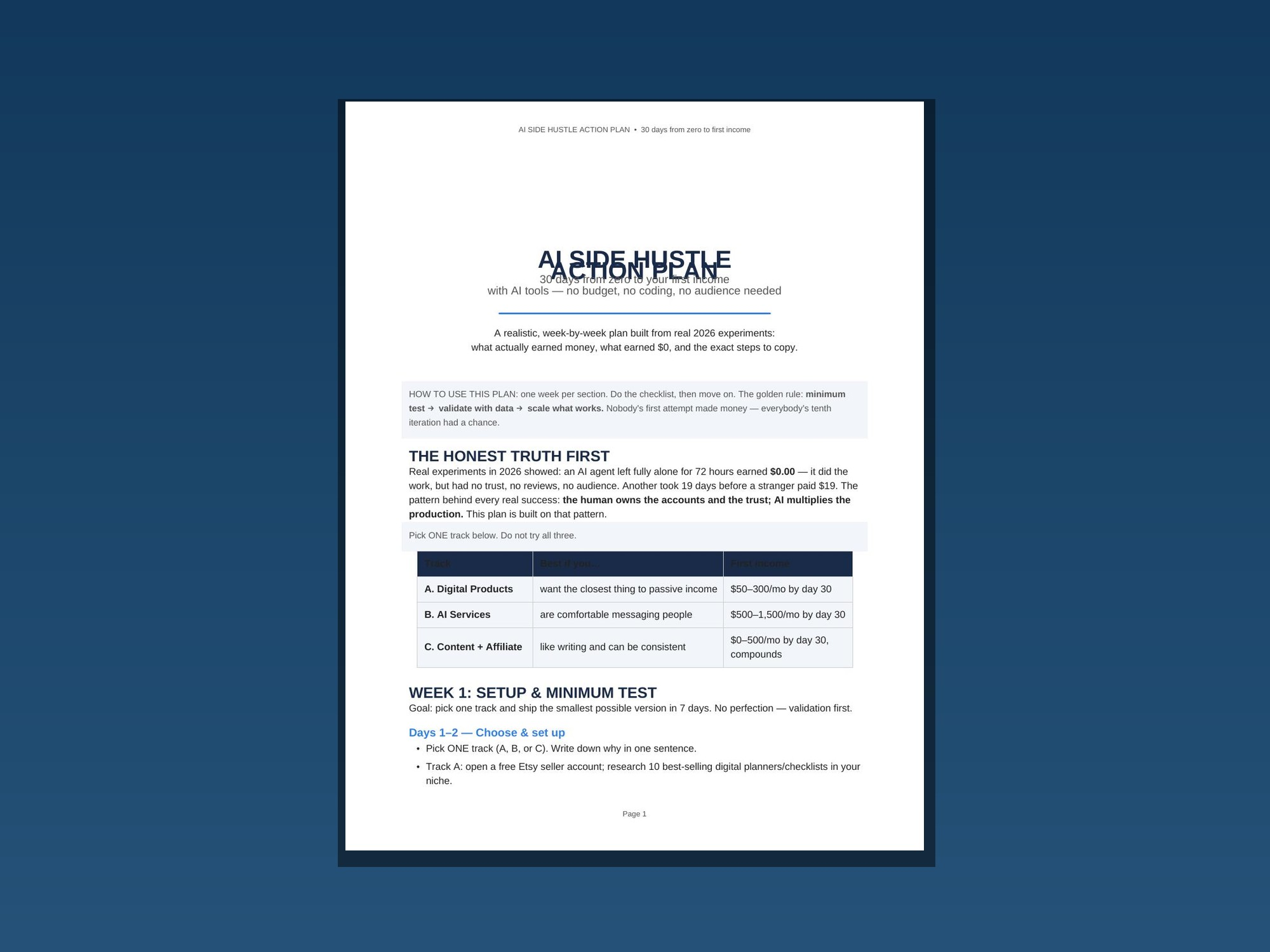 AI Side Hustle Action Plan cover