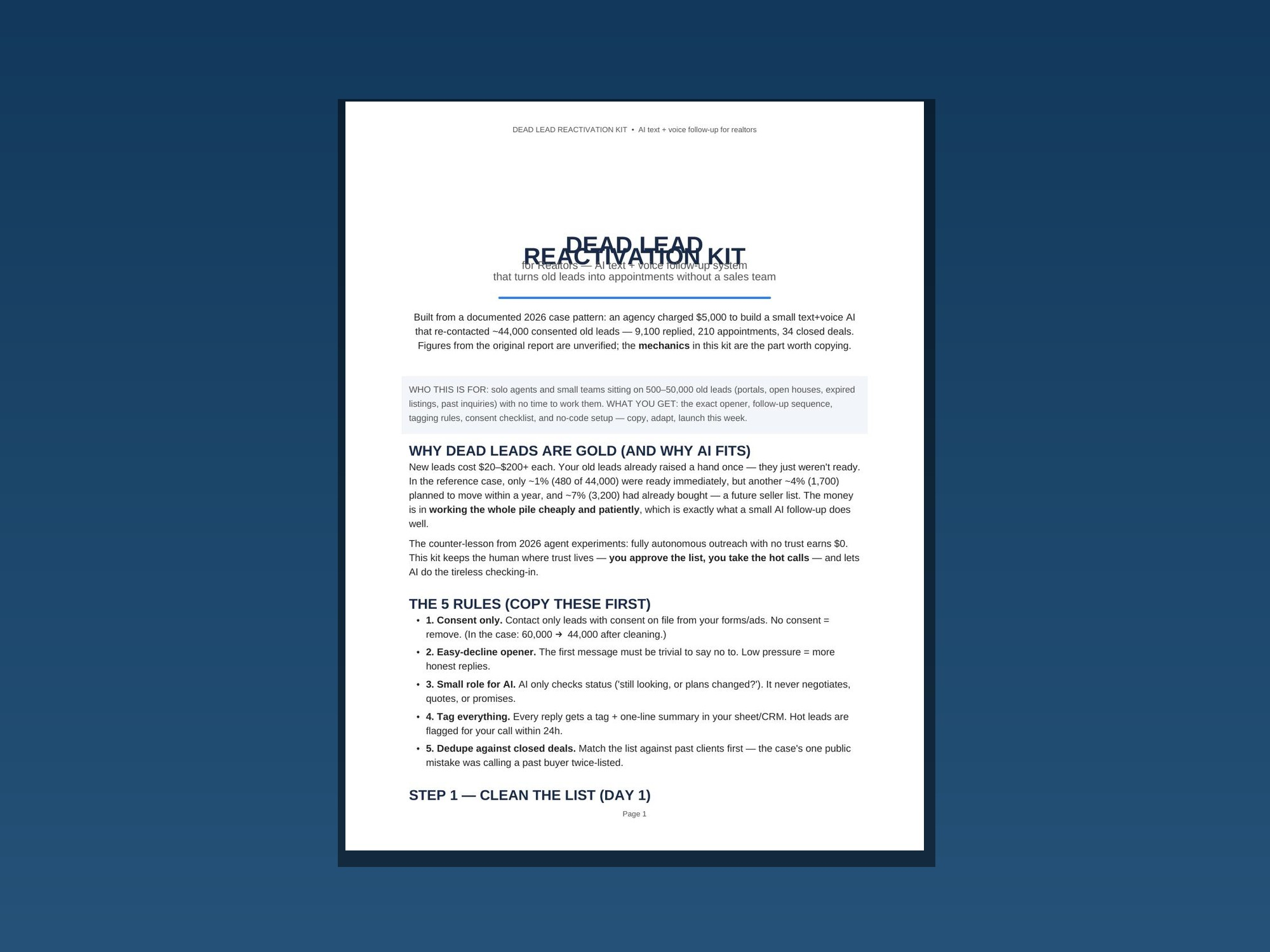Dead Lead Reactivation Kit for Realtors cover