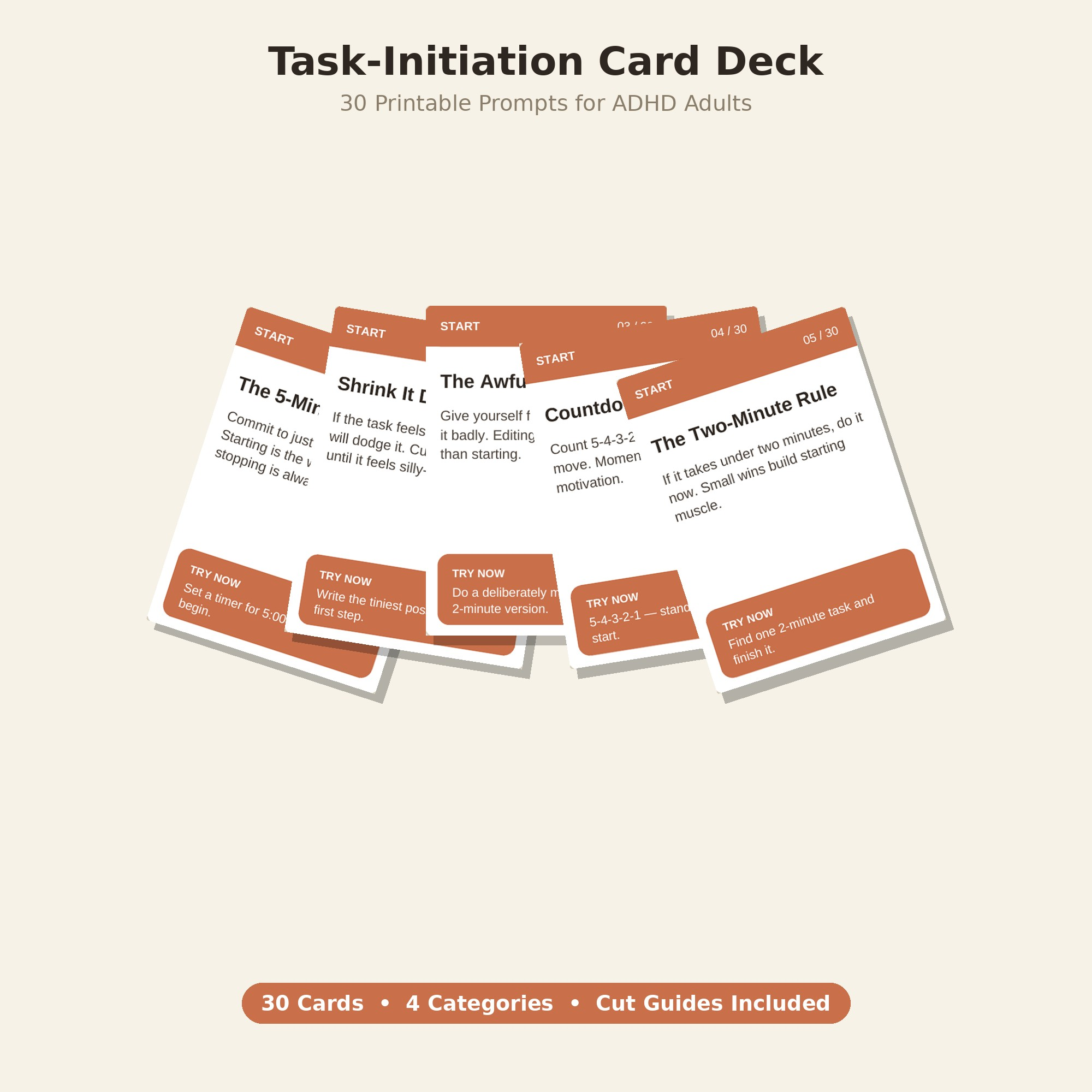 ADHD Task Initiation Cards cover