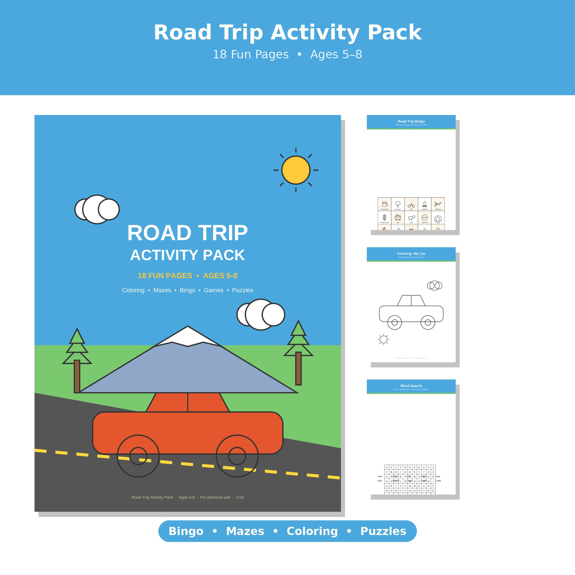 Road Trip Activities for Kids cover
