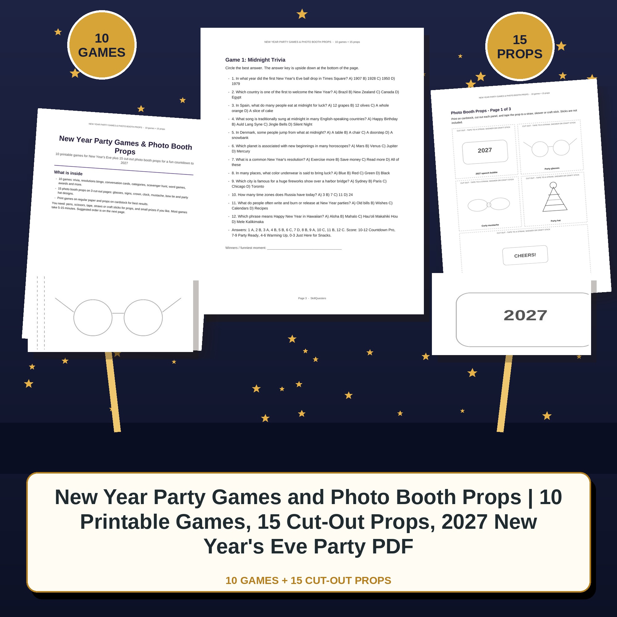 New Year Party Games and Photo Booth Props cover