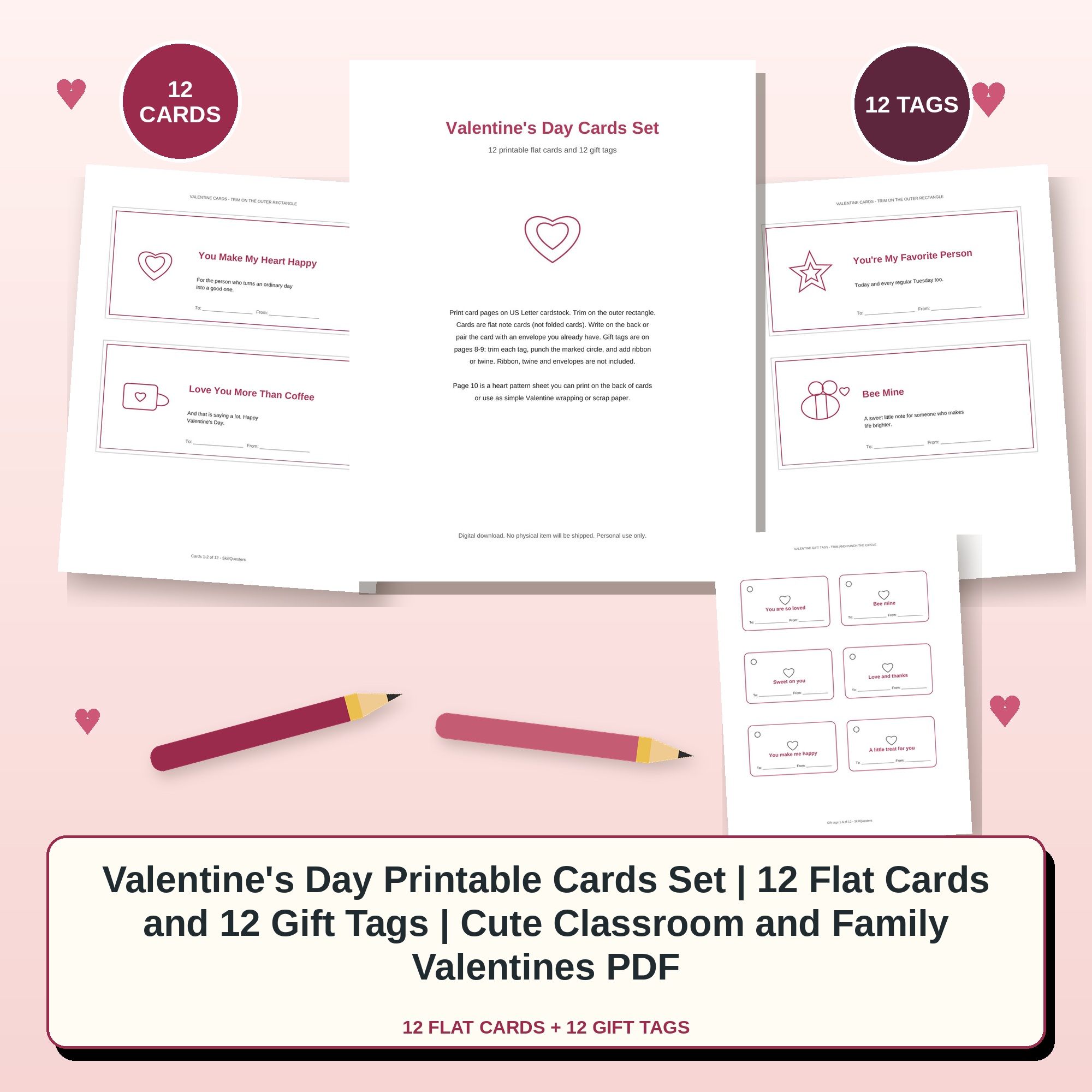 Valentine's Day Printable Cards Set cover